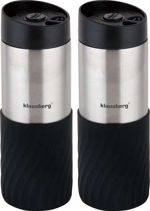 Image du produit Klausberg Lot de 2 mugs isothermes à double paroi, 420ml, noir (0.42 l)
