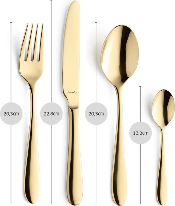 Immagine prodotto Amefa OXFORD Besteckset 24-teilig PVD gold (24 Pezzo/i, Set di posate)