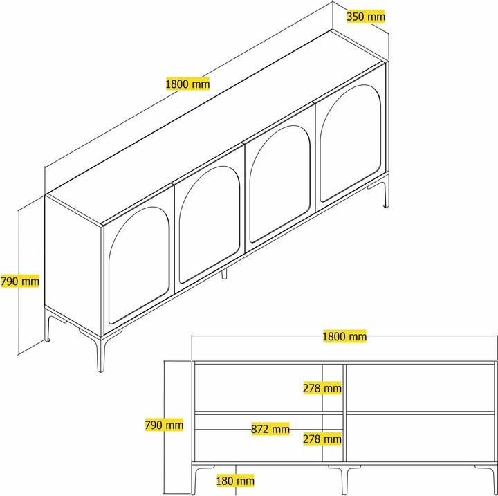 Image du produit Hanah Home Lyon (180 x 35 x 79 cm)