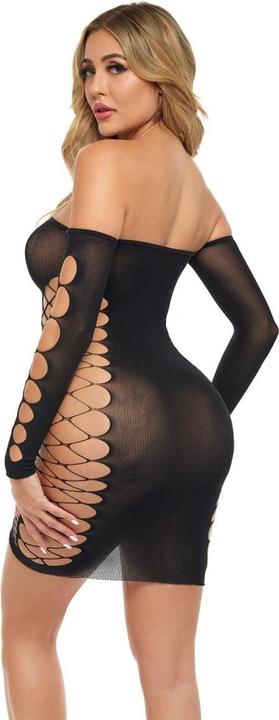 Actual product image Pink Lipstick Lingerie Diamond Drippin Dress One Size Black (One size)