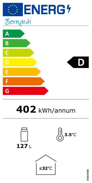 Etichetta energetica Kibernetik Frigorifero per bevande FSP (150 l)