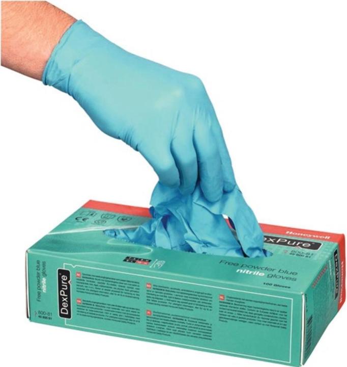 Actual product image Honeywell Disposable glove Dexpure 800-81 size M blue nitrile EN 374-2 PPE category III (8)