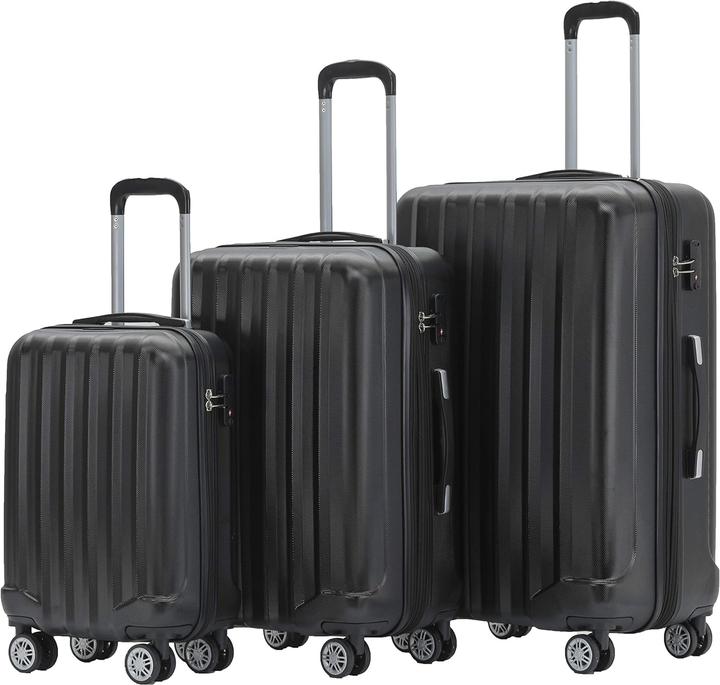 Produktbild Beibye Reisekoffer Trolley Schwarz Set (115 l, M (50 - 90l), L (90 - 115l), XL (ab 115l))