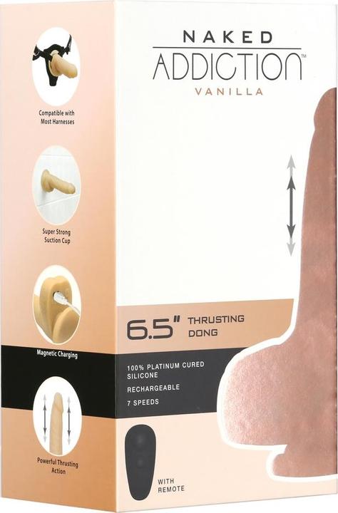Produktbild Naked Addiction Thrusting Dong with Remote 16,5 cm Vanilla