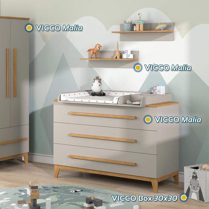 Produktbild VitaliSpa Wickelkommode Malia, Cashmere-Eiche, 108 x 98 cm mit 2 Schubladen