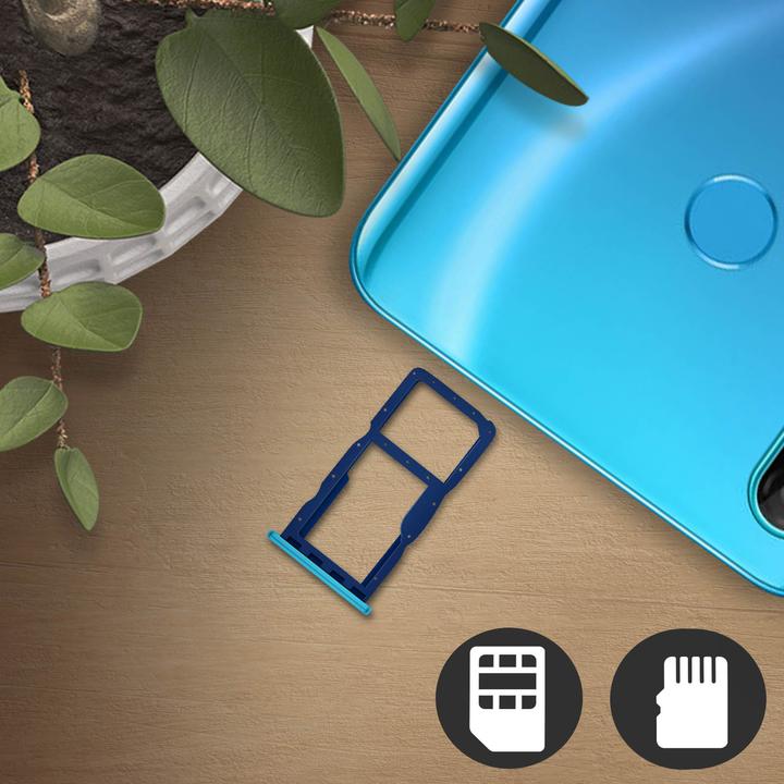 Actual product image Clappio Nano sim card holder, micro SD holder spare part for Huawei P30 Lite blue (SIM holder, Huawei P30 Lite)