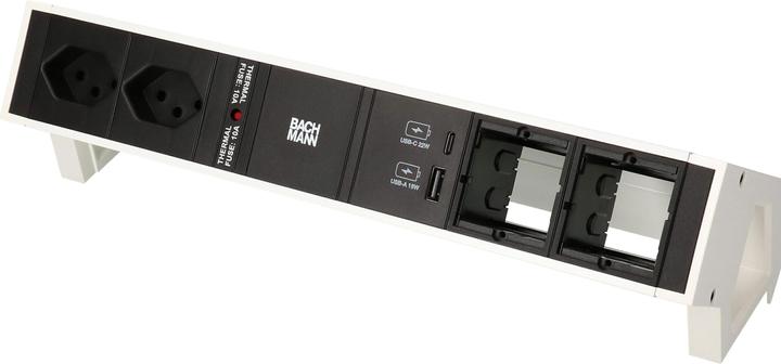 Image du produit Bachmann Multiprise de table DESK 2, 2x T13, 1x USB A/C, 2x Custom (2 x, Type 13, USB-A, USB-C, 0.20 m)