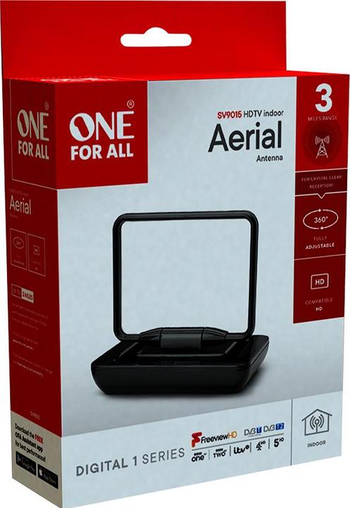 Actual product image One for All Non Amplified Indoor Antenna Euro 21l (Indoor antenna, DVB-T / -T2, DAB/ DAB+)