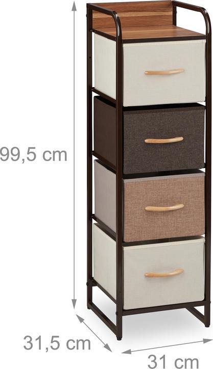 Image du produit Relaxdays Armoire avec tiroirs différents designs (31 x 31,5 x 99,5 cm)