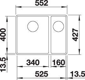 Image du produit Blanco SUBLINE 340/160-F (55.20 cm, 42.70 cm)