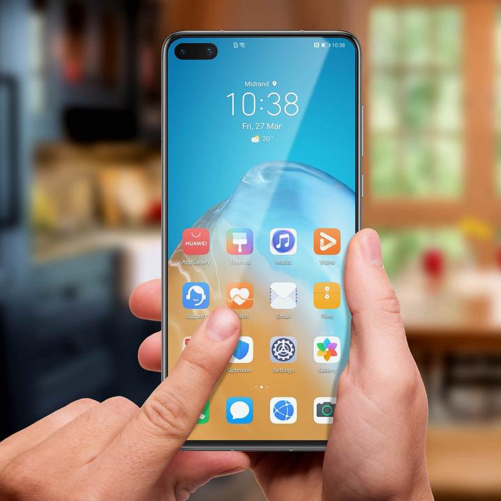 Produktbild Akashi 9H Displayschutzfolie für Huawei P40 – Rand Schwarz (1 Stück, Huawei P40)