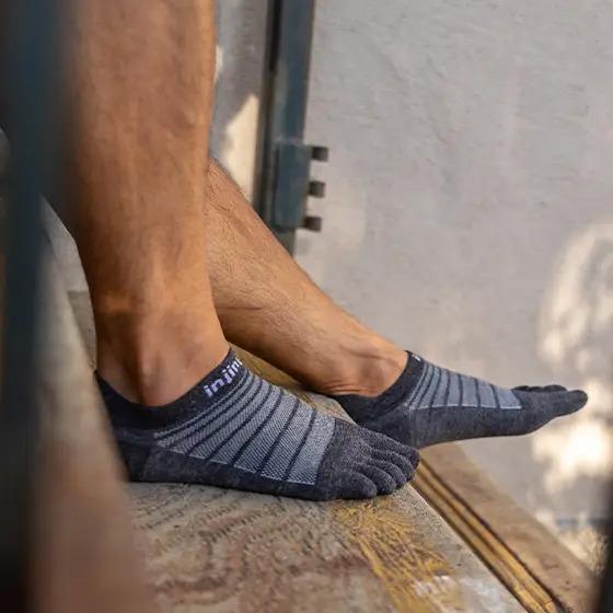 Actual product image Injinji Run NUwool No-Show Slate (M)