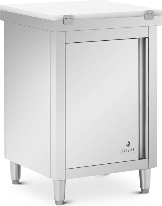 Produktbild Royal Catering Arbeitsschrank Edelstahl 60 x 60 cm 500 kg mit Schneidplatte Edelstahlschrank (60 cm, 93.50 cm)