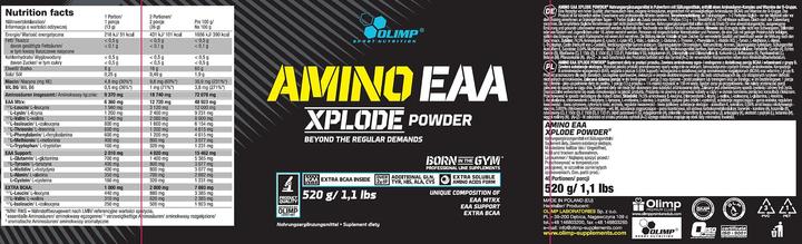 Valori nutrizionali e ingredienti Olimp Sport Nutrition Amino EAA Xplode Polvere (520g stagno) (Arancia, 1 pz., 520 g)