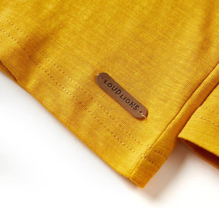 Actual product image VidaXL Children's long-sleeved shirt ochre 104,Material: 100 (104)