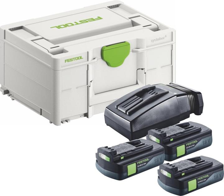 Image du produit Festool Energie Set 3x BP 18 Li 3,0 C Batterie 18 V 3,0 Ah / 3000 mAh Li-Ion ( 3x 577658 ) + TCL 6 (18 V)
