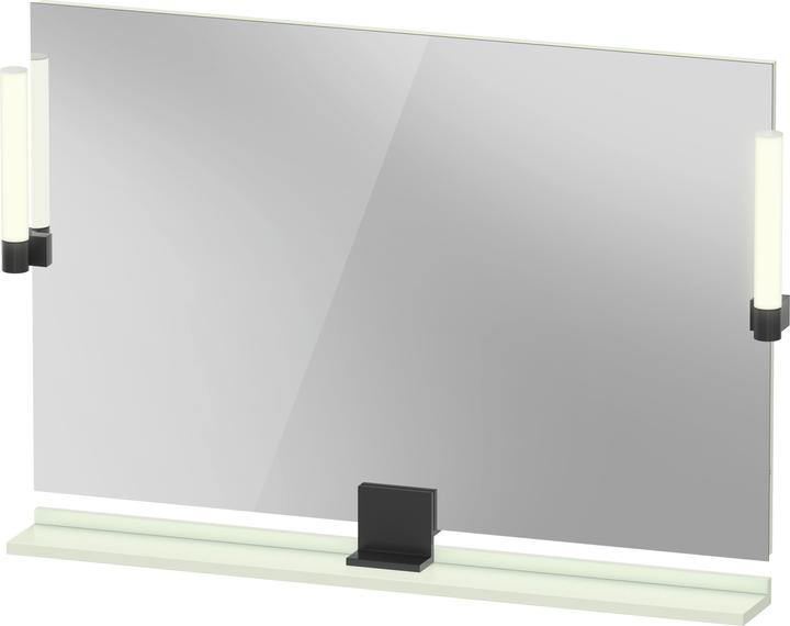 Duravit Sivida Spiegel, Diamantschwarz Matt, 1050x36x650mm, Aufsatzleuchte, Sensorschalter, Netzansc