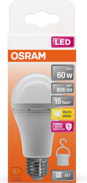 Actual product image Osram LED RECHARGEABLE LAMPS 8W 827 E27 (E27, 8 W, 806 lm, 6 x, F)