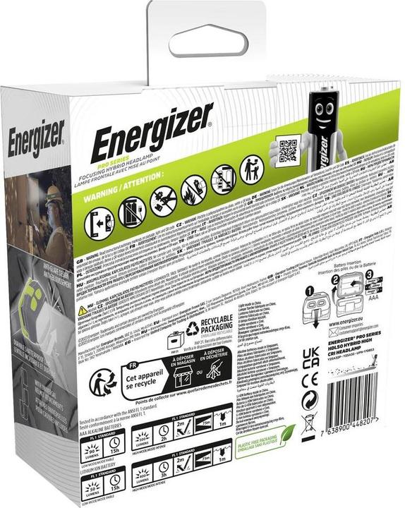 Image du produit Energizer PRO Series Hybrid Lampe frontale à LED alimentée par pile 500 lm E303955100 (500 lm)