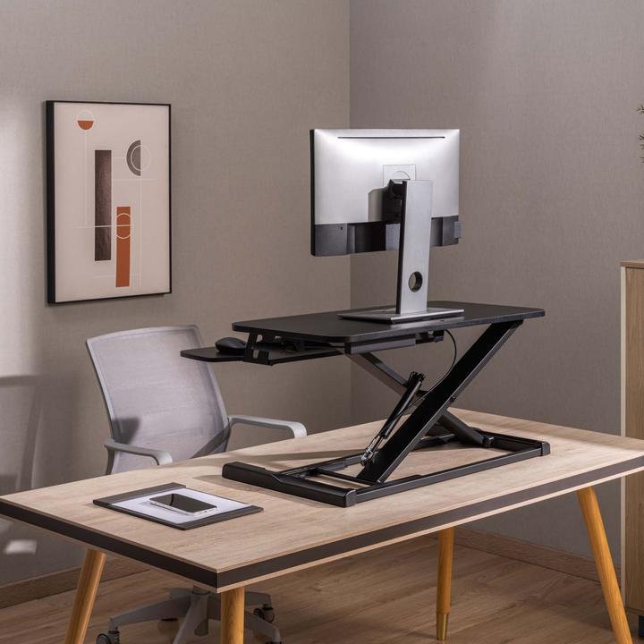 Image du produit Toboli Support PC Assis Debout 80x40cm Réglable Hauteur ergonomique Ordinateur portable Écran Bureau Poste