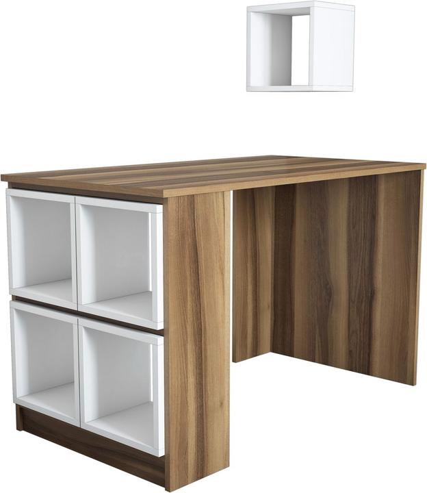 Walnut and white
