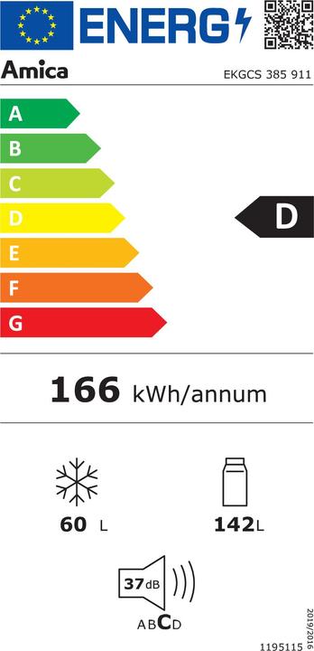 Energie-Label Amica EB-Kühl/Gefrierkombi (202 l)