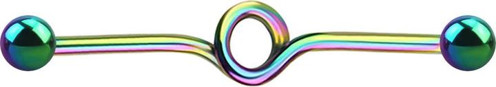 Produktbild Star Piercing Barbell farbig Schleife mit zwei Kugeln (ohne Messing, Chirurgenstahl 316L)