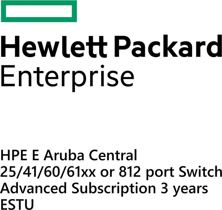 Produktbild HPE E Aruba Central, 25/41/60/61xx or 8-12 port Switch, Advanced Subscription, 3 years, E-STU (12 Ports)