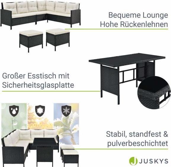Produktbild Juskys Polyrattan Lounge Manacor mit Gartenmöbel