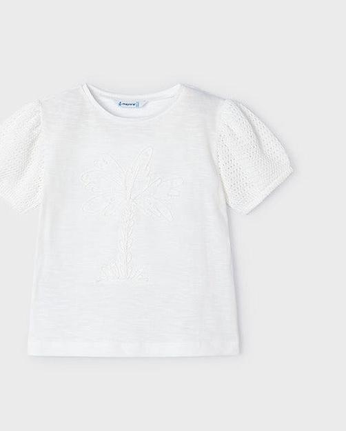 MAYORAL T-Shirt kurzarm bestickt mit Palmenmuster