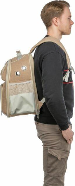 Immagine prodotto Trixie Zaino porta animali Willow beige/marrone (Gatto, Cane, Riflettori, Traspirante)