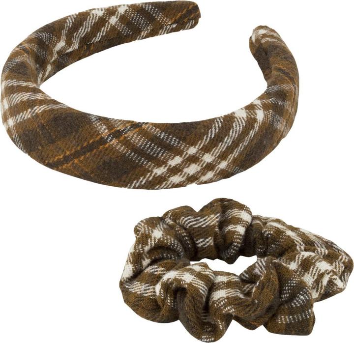 Produktbild Trisa Hair - English Check Hairband & Scrunchie, brown (Haarkamm)