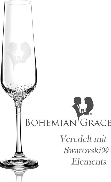 Immagine prodotto Bohemian Grace Bicchiere da champagne GRACE, raffinato con cristalli di vetro (20 cl, 1 Occhiali, Bicchieri da champagne)