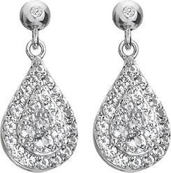 Actual product image Hot Diamonds Silver Dangle Earrings with Diamonds and Topaz Glimmer DE735
