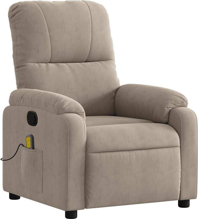 Image du produit VidaXL Fauteuil de massage Taupe Tissu microfibre,Couleur : Taupe,Matériau