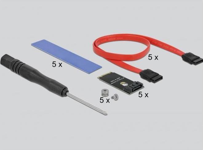 Actual product image Delock Host Bus Adapter PCI-ex16v3 - 5xM.2 Key-B, SATA
