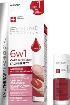 Produktbild Eveline Nail Therapy 6w1 Care & Colour skoncentrowana odżywka do paznokci Red 5ml