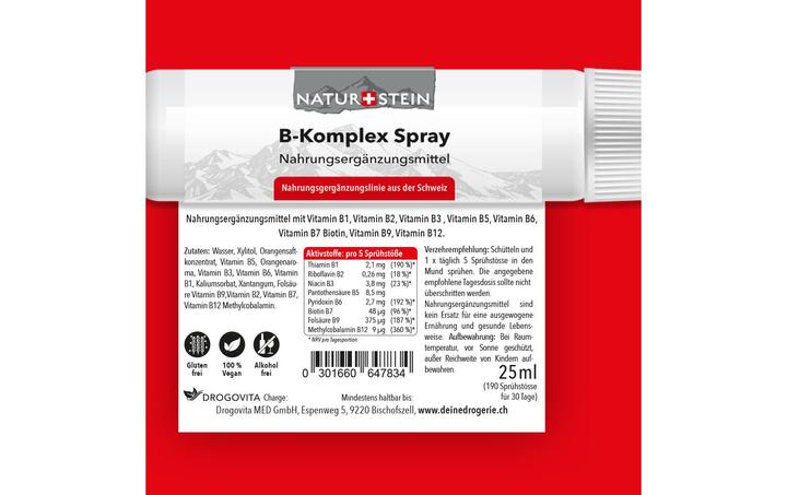 Nährwerte und Zutaten Naturstein Vitamin Spray B-Komplex (1 Stück, Spray, 41 g)