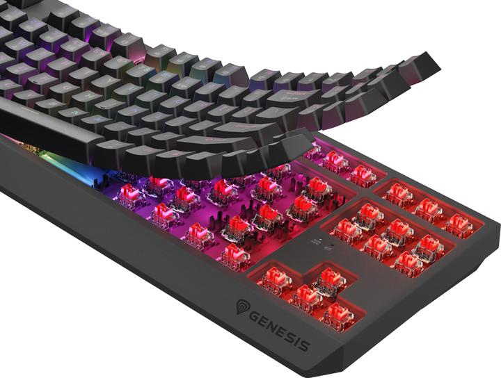 Actual product image Genesis Thor 230 TKL Wireless czarna RGB Outemu Red (US, Wireless, Cable)
