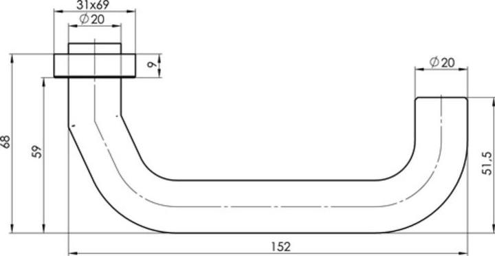 Immagine prodotto Ogro Profilo maniglia apertura porta parte 8100V/6621 ER (Maniglia della porta)