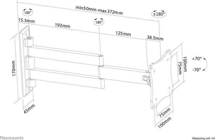 Actual product image Neomounts Fpma-W830 (Wall, 27")