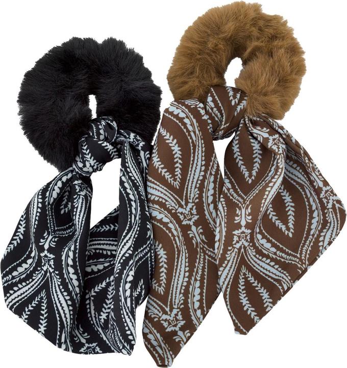 Image du produit Trisa Cheveux - Fausse fourrure Scrunchie, noir marron (Élastiques à cheveux)