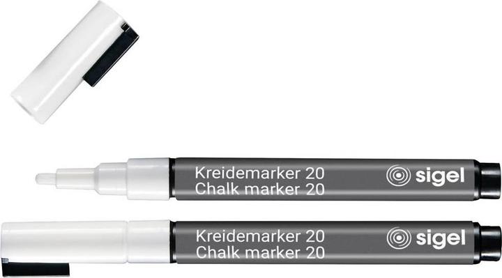 Produktbild Sigel Artverum Kreidemarker (Weiss, 2 mm, 2 x)