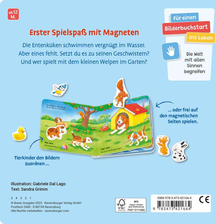 Produktbild Ravensburger Mein erstes Magnetbuch: Wer gehört zu wem? Tierkinder - Magnet-Spielbuch ab 12 Monaten, Kinderbuch (Deutsch)