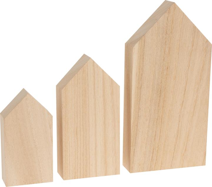 Actual product image VBS Silhouettes of houses, set of 3, pine wood
