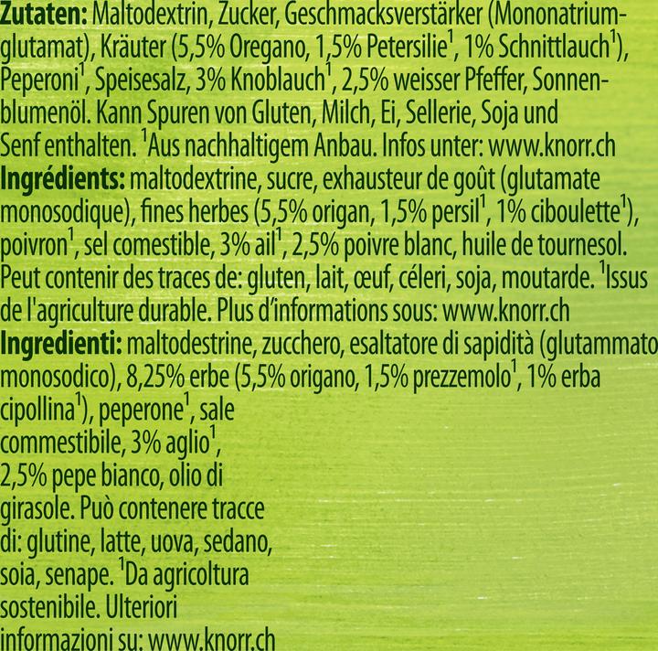 Nährwerte und Zutaten Knorr Herbmix (75 g)