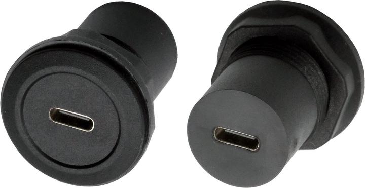 Actual product image Exsys Panel mount adapter USB-C f-f (USB-C)