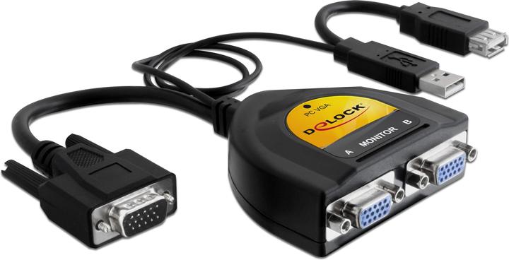 Actual product image Delock VGA Splitter 2-Port, USB Power
