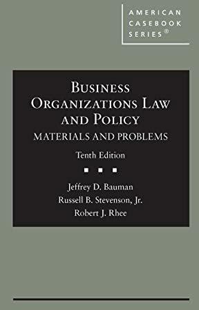 Image du produit Business Organisations Law and Policy (Anglais, Jeffrey D. Bauman, Russell B. Stevenson, Robert J. Rhee, 2022)