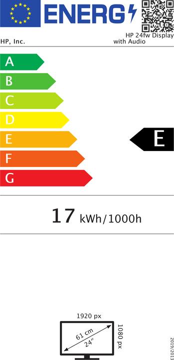 Label énergétique HP 24fw (1920 x 1080 pixels, 23.80")